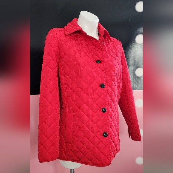 Jones New York Women's Red Quilted 5 Button Jacket Size S - Picture 3 of 7